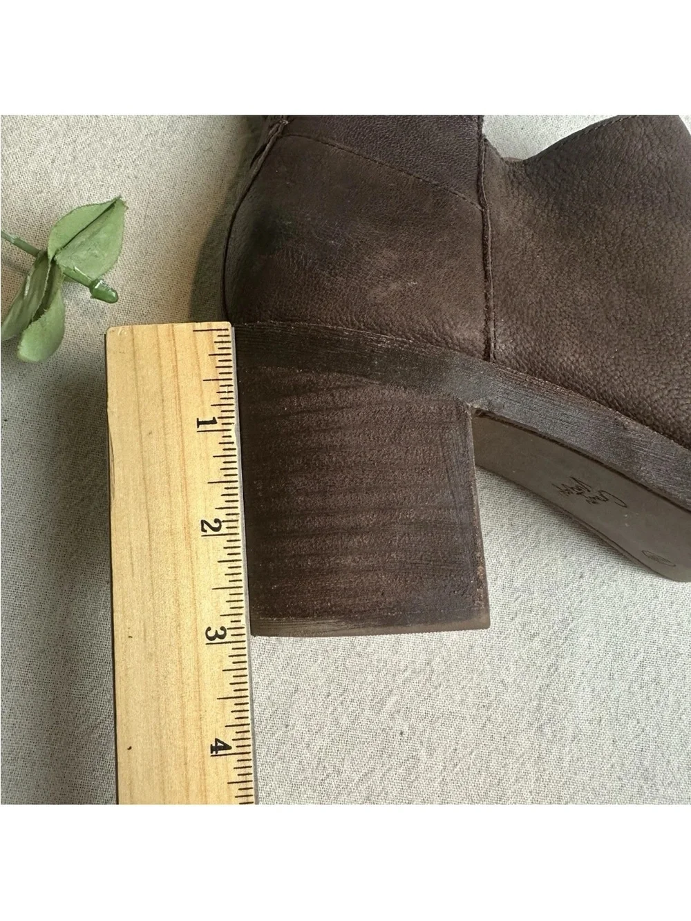 Crown Vintage Hashel Ankle Boots Brown Leather Square Toe Western Boho
